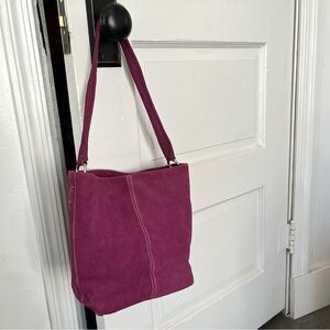 St. John’s Bay Vintage Fuchsia Suede Shoulder Bag